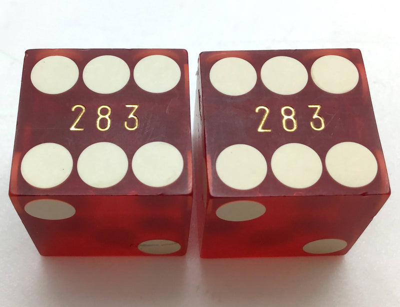 Las Vegas Club Nevada Red Dice Pair Matching Numbers