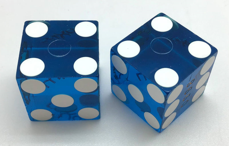 Luxor Las Vegas Nevada Blue Dice Pair Matching Numbers