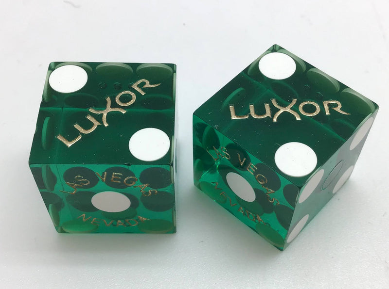 Luxor Las Vegas Nevada Green Dice Pair Matching Numbers