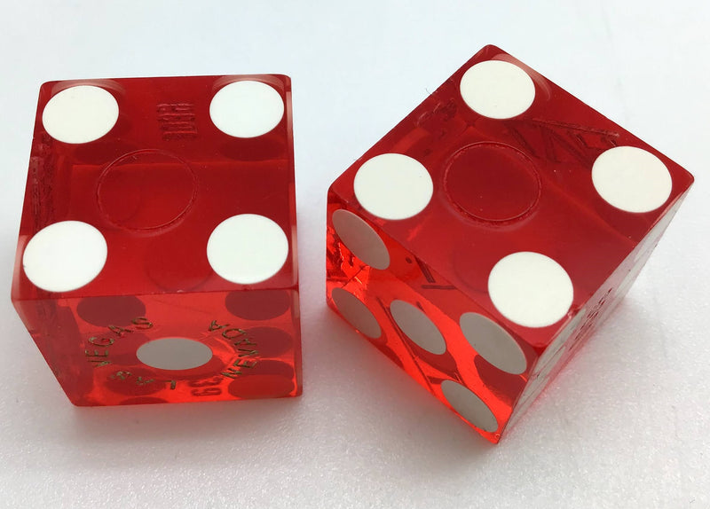 LVH Las Vegas Nevada Red Dice Pair Matching Numbers