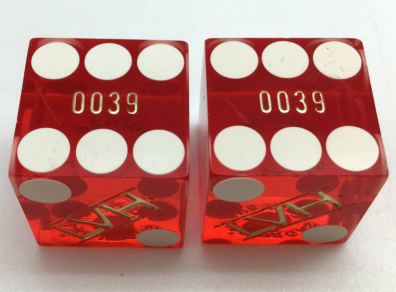 LVH Las Vegas Nevada Red Dice Pair Matching Numbers