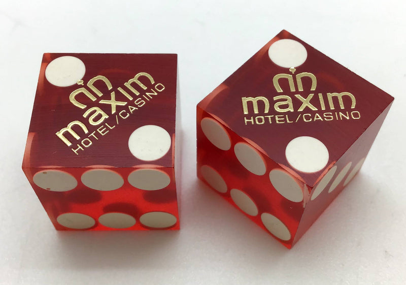 Maxim Casino Las Vegas Nevada Red Dice Pair Matching Numbers