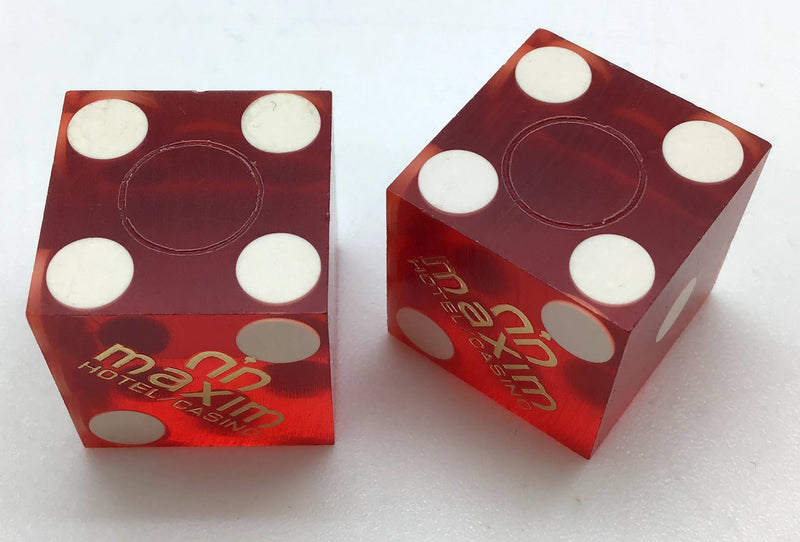 Maxim Casino Las Vegas Nevada Red Dice Pair Matching Numbers