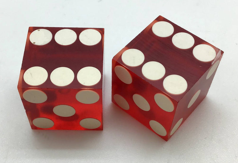 Maxim Casino Las Vegas Nevada Red Dice Pair Matching Numbers