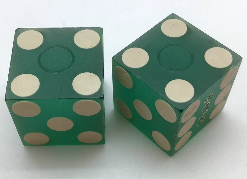 Maxim Casino Las Vegas Nevada Green Dice Pair Matching Numbers