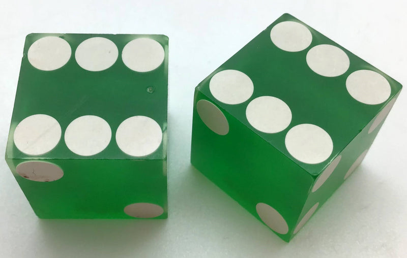 MGM Grand Casino Reno Nevada Green Dice Pair