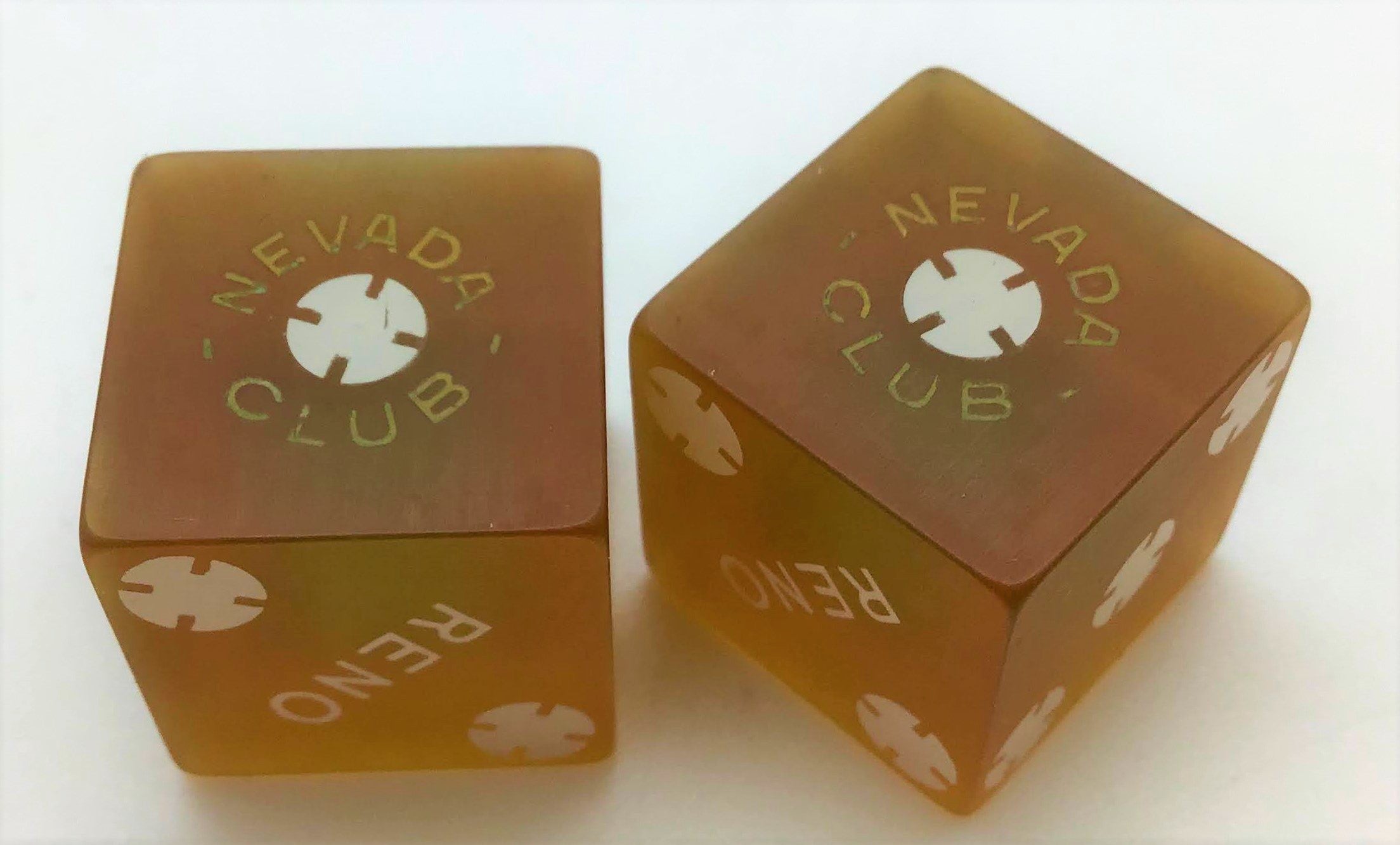 Nevada Club Reno Nevada Yellow Dice Pair