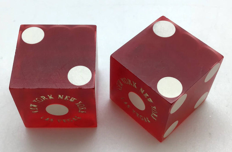 New York New York Las Vegas Nevada Dice Pair Red