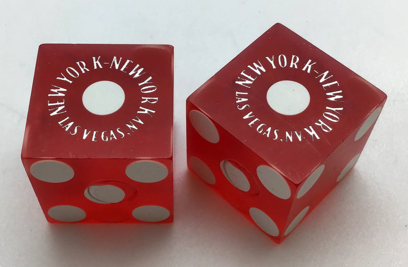 New York New York Las Vegas Nevada Dice Pair Red Matching Numbers