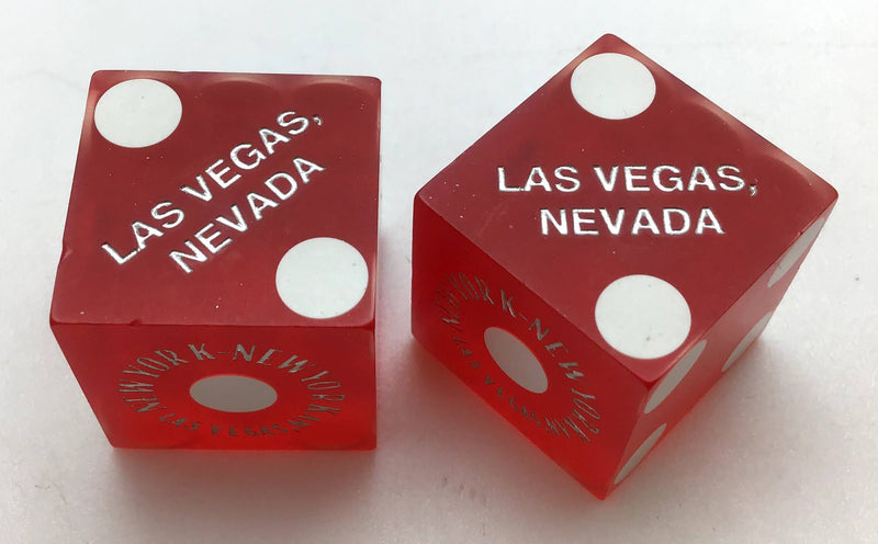 New York New York Las Vegas Nevada Dice Pair Red Matching Numbers