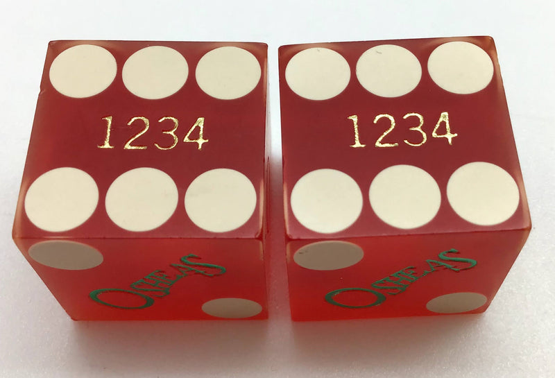 O'Sheas Casino Las Vegas Nevada Dice Pair Red