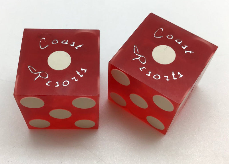 Orleans Casino Las Vegas Nevada Dice Pair Red Matching Numbers