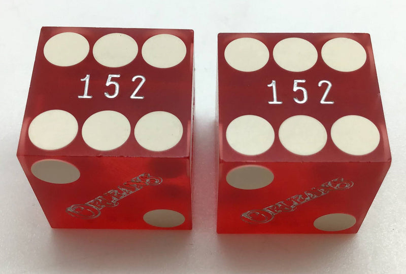 Orleans Casino Las Vegas Nevada Dice Pair Red Matching Numbers