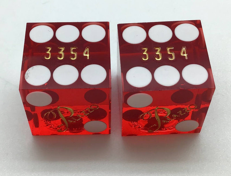 Palazzo Casino Las Vegas Nevada Dice Pair Red Matching Numbers