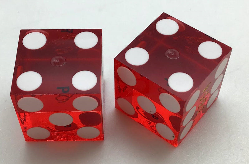 Palazzo Casino Las Vegas Nevada Dice Pair Red Matching Numbers