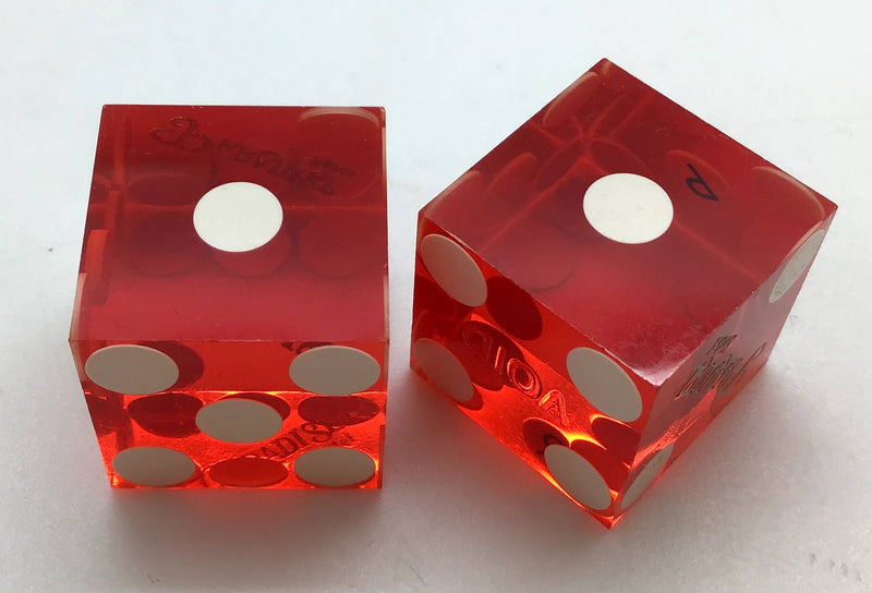 Paradise Hotel Las Vegas Nevada Dice Pair Red