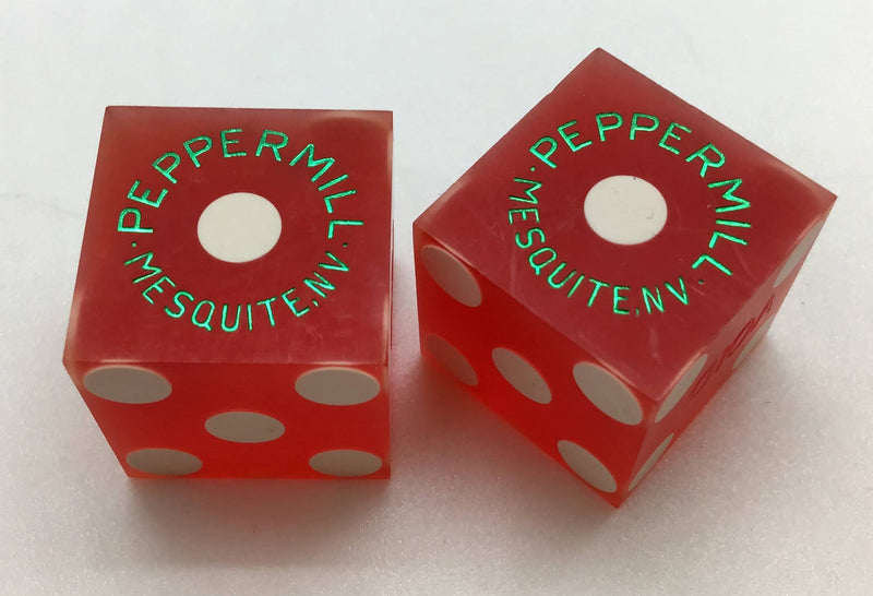 Peppermill Casino Mesquite Nevada Dice Pair Red