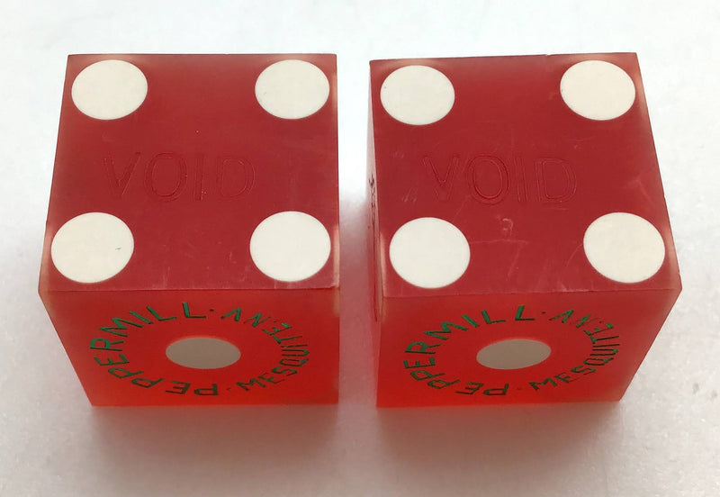 Peppermill Casino Mesquite Nevada Dice Pair Red