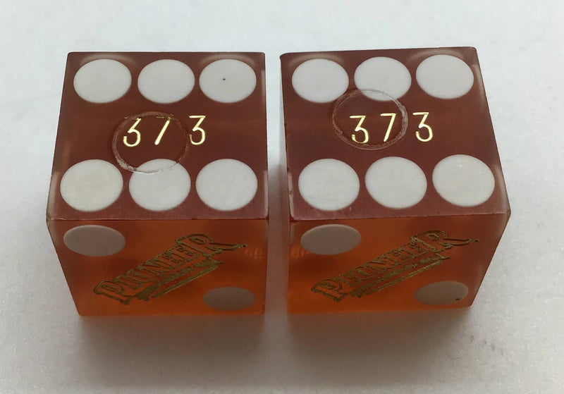 Pioneer Hotel and Casino Laughlin Nevada Dice Pair Red