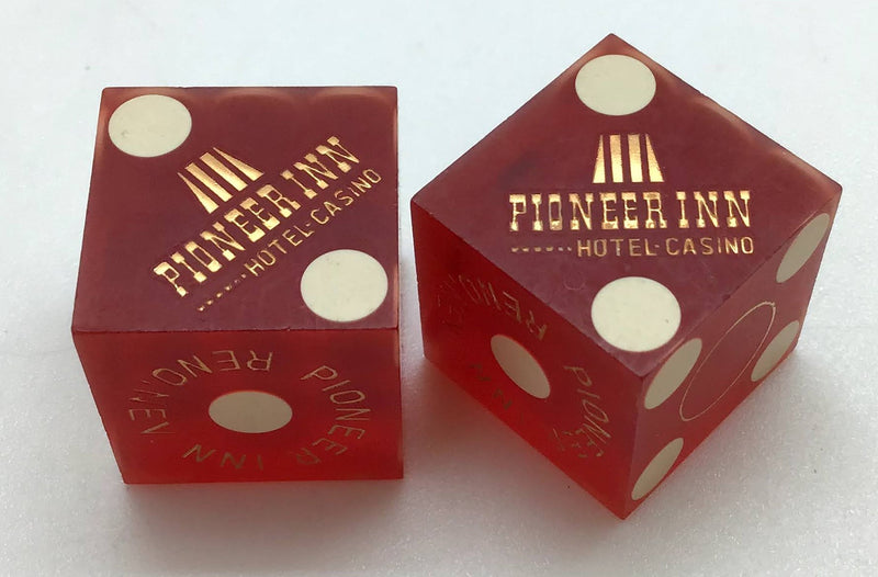 Pioneer Inn Hotel and Casino Reno Nevada Dice Pair Red