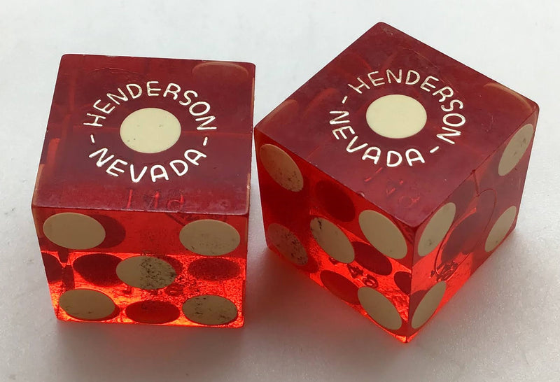 Rainbow Club Casino Las Vegas Nevada Dice Pair Red