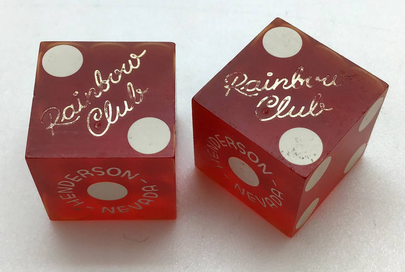 Rainbow Club Casino Las Vegas Nevada Dice Pair Red