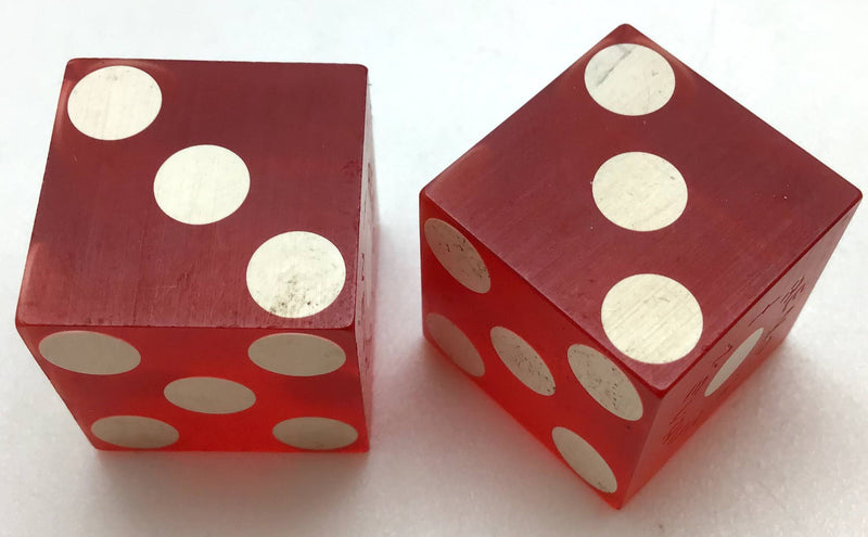 Jessie Beck's Riverside Hotel and Casino Reno Nevada Dice Pair Red