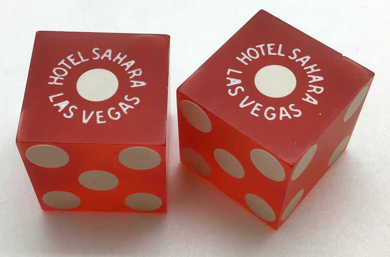 Sahara Casino Las Vegas Nevada Dice Pair Red 1970