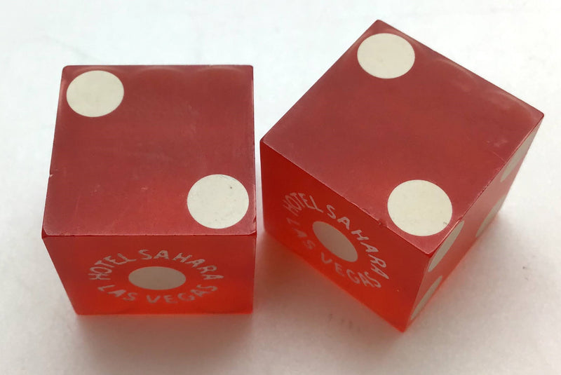 Sahara Casino Las Vegas Nevada Dice Pair Red 1970