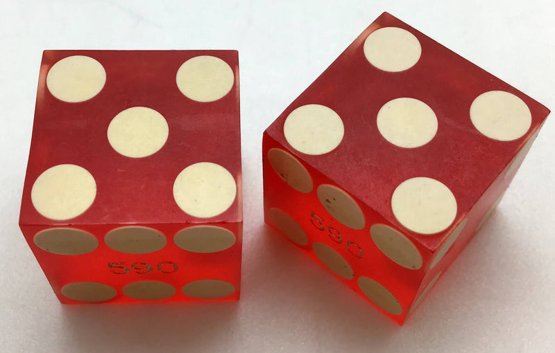 Sands Casino Las Vegas Nevada Dice Pair Red Matching Numbers