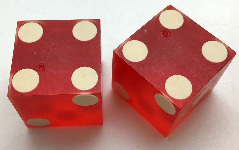 Sands Casino Las Vegas Nevada Dice Pair Red Matching Numbers