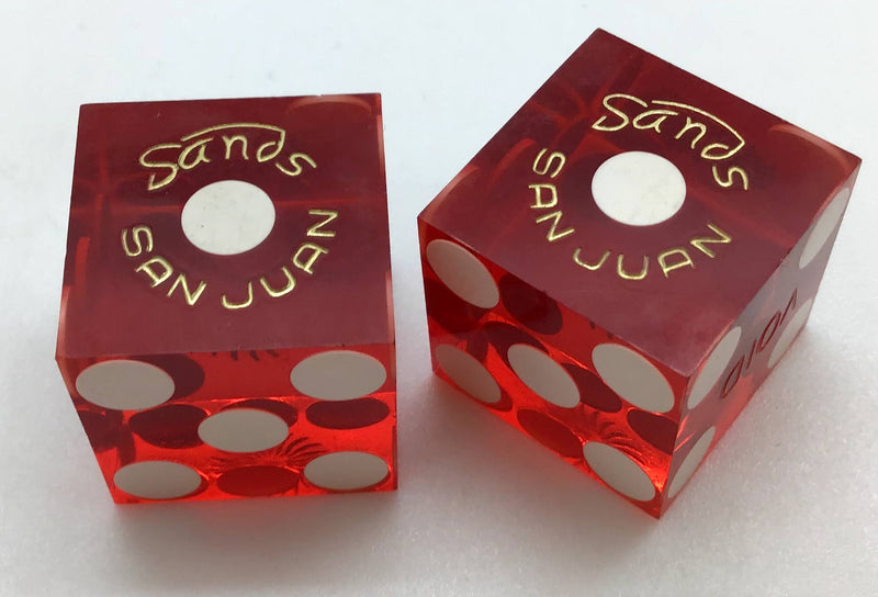 Sands Casino San Juan Puerto Rico Dice Pair Red