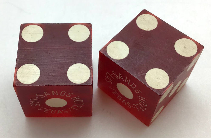 Sands Casino Las Vegas Nevada Dice Pair Red