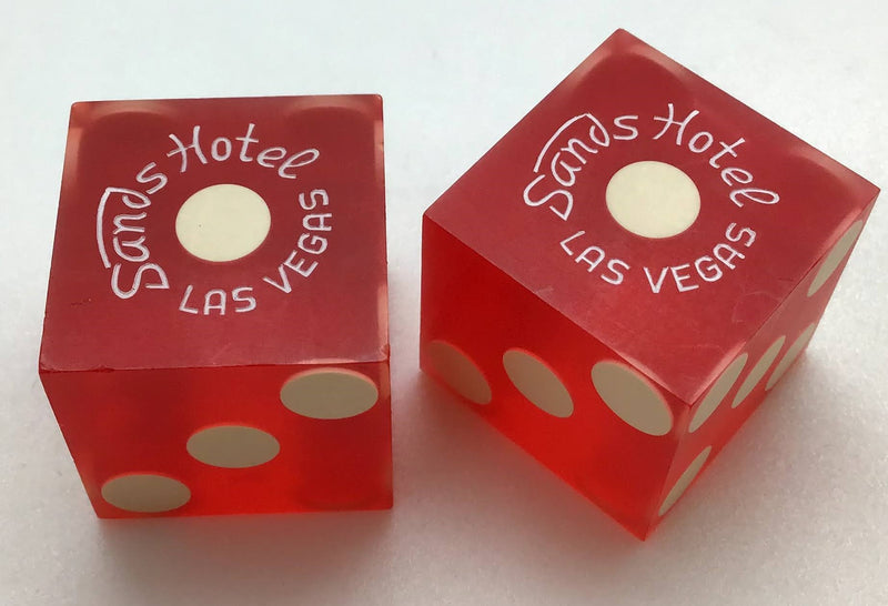 Sands Casino Las Vegas Nevada Dice Pair Red Matching Numbers