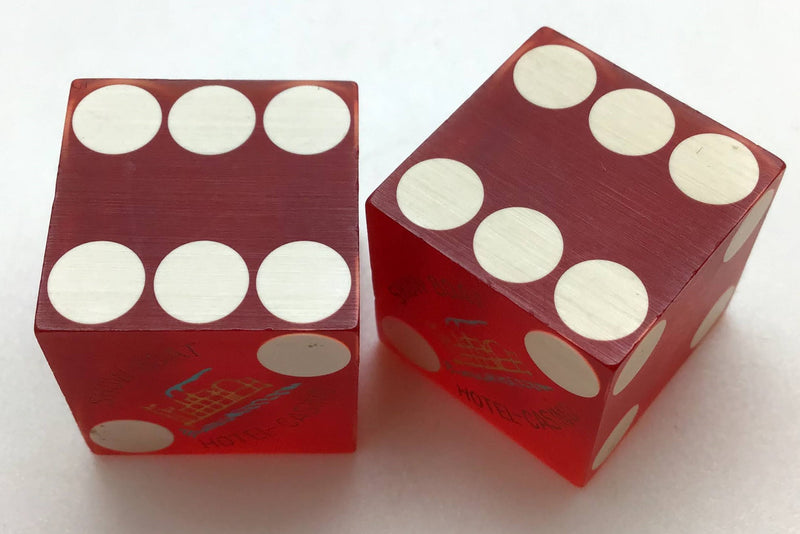 Showboat Casino Atlantic City NJ Dice Pair Red