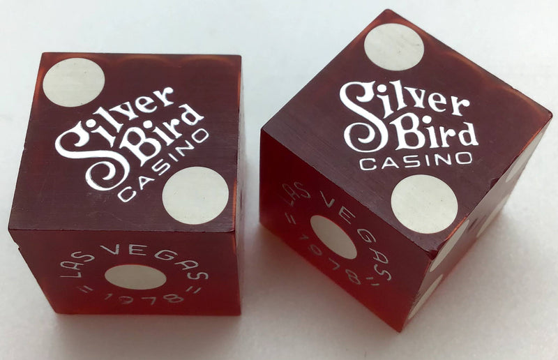 Silver Bird Casino Las Vegas Nevada Dice Pair Red