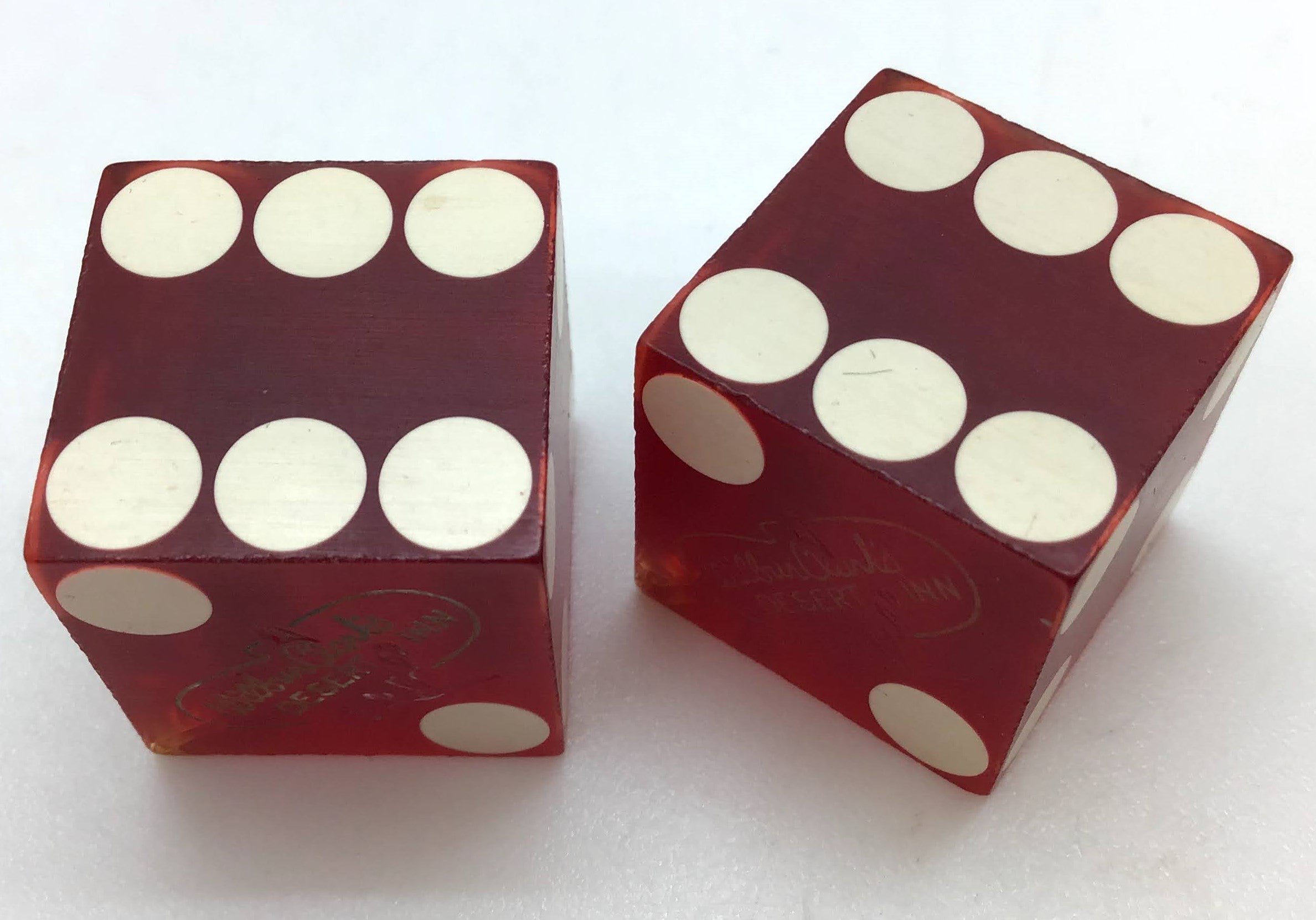 Wilbur Clark's Desert Inn Casino Las Vegas Nevada Red Dice Pair