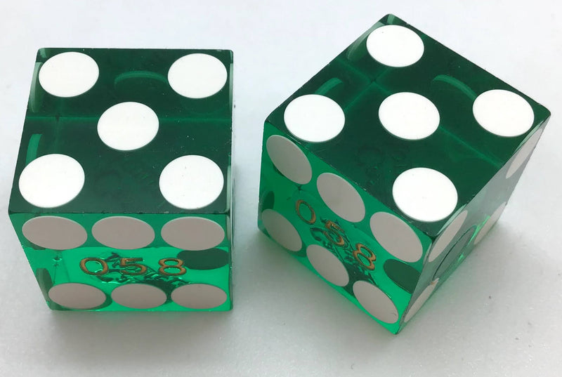 Casino Montelago Henderson Nevada Green Dice Pair Matching Numbers