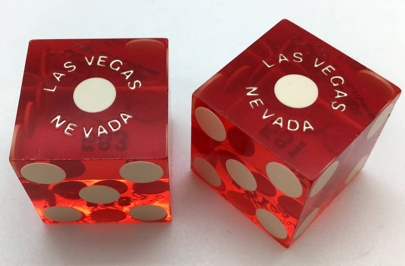 La Mirage Hotel & Casino Las Vegas Nevada Red Dice Pair