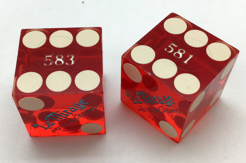 La Mirage Hotel & Casino Las Vegas Nevada Red Dice Pair