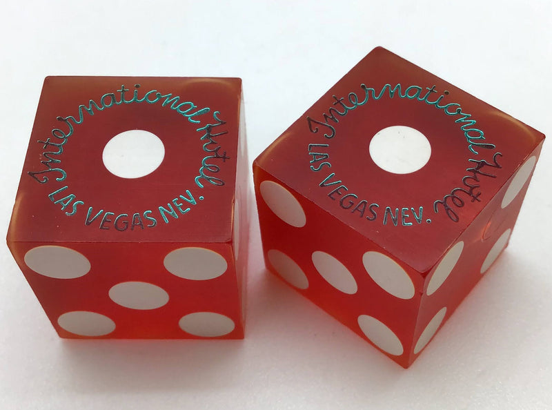 International Hotel and Casino Las Vegas Nevada Red Dice Pair