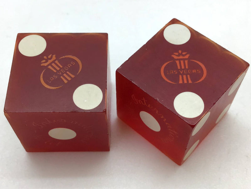 International Hotel and Casino Las Vegas Nevada Red Dice Pair