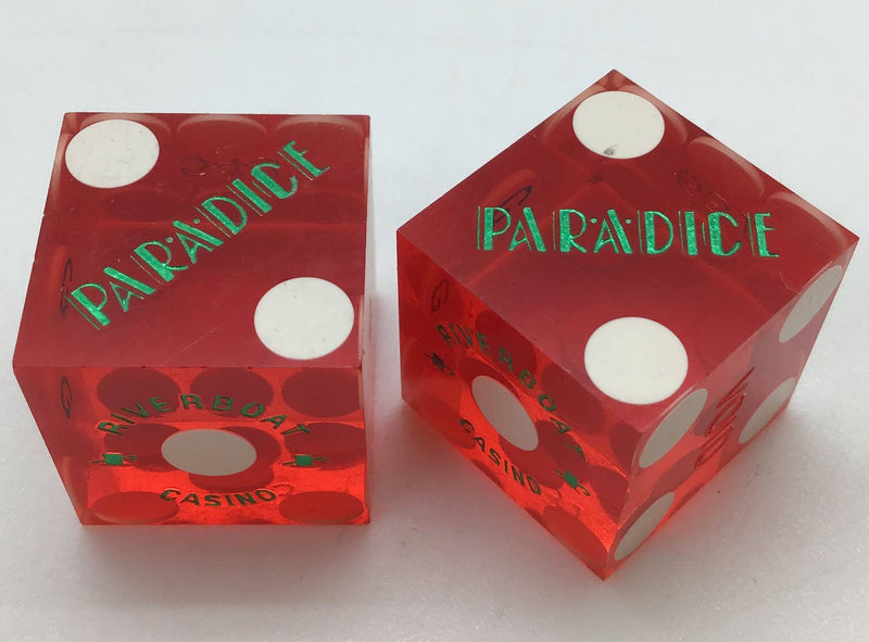 Par-A-Dice Casino East Peoria, Illinois Red Dice Pair Matching Logo