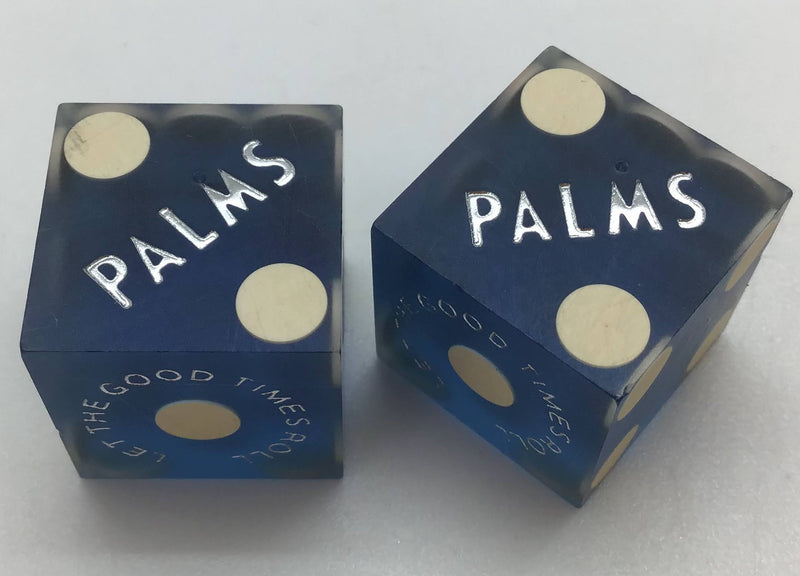 Palms Resort Casino Las Vegas Nevada Blue Dice Pair Matching Logo