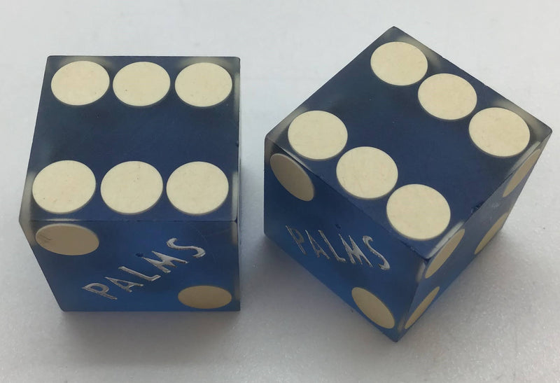 Palms Resort Casino Las Vegas Nevada Blue Dice Pair Matching Logo