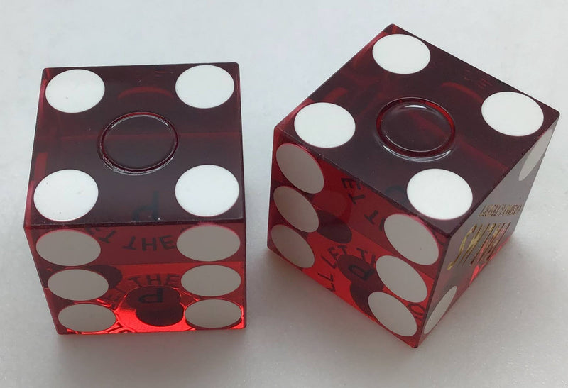 Palms Resort Casino Las Vegas Nevada Red Dice Pair Matching Logo