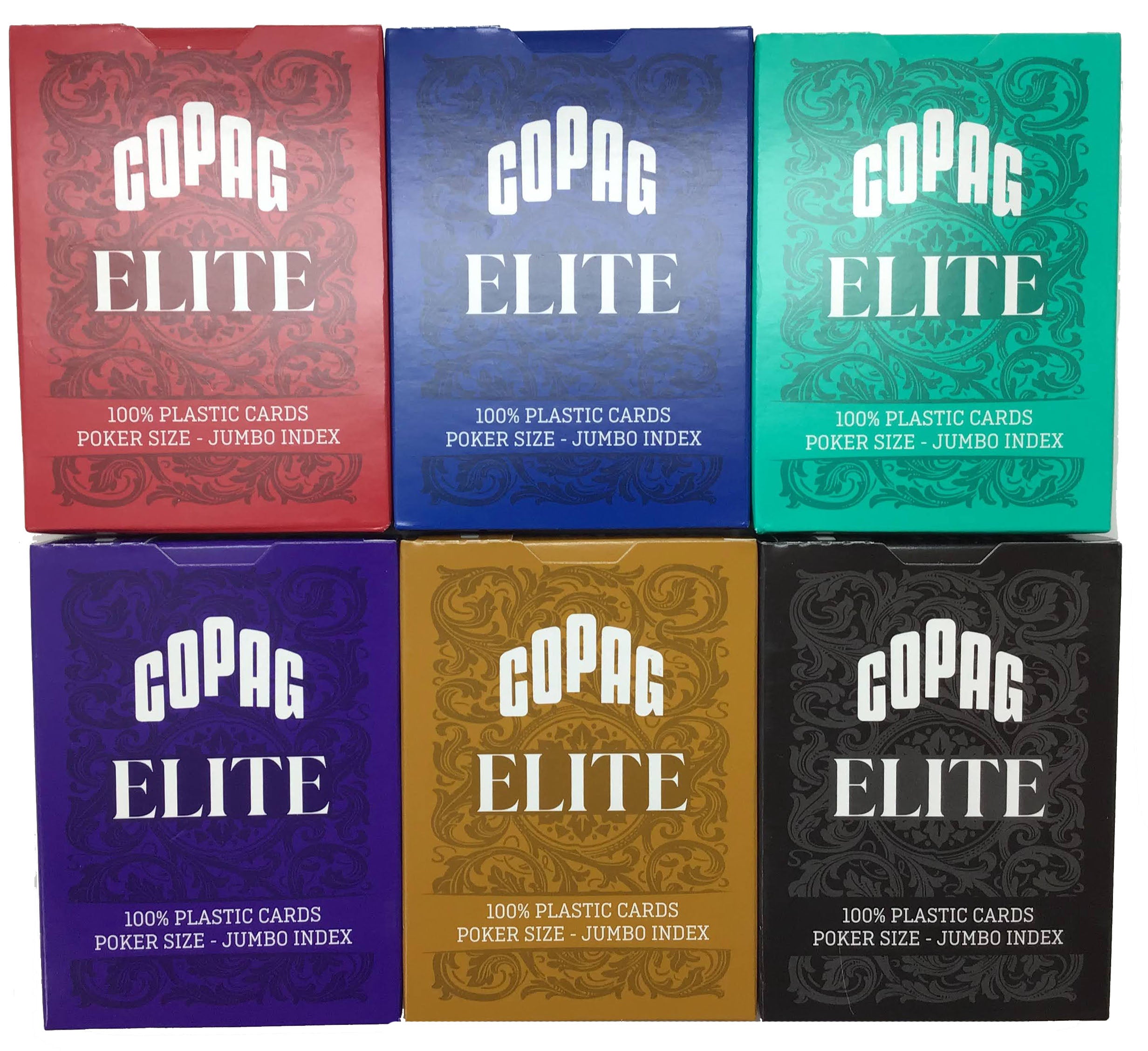 Copag Elite 100% Plastic Single Deck Poker Size Jumbo Index