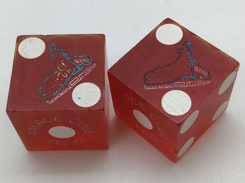 Palace Club Las Vegas Red Dice Pair Blue Foil Matching Logos