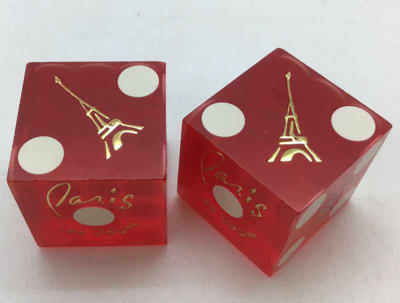 Paris Las Vegas Casino Red Pair of Dice Matching Numbers