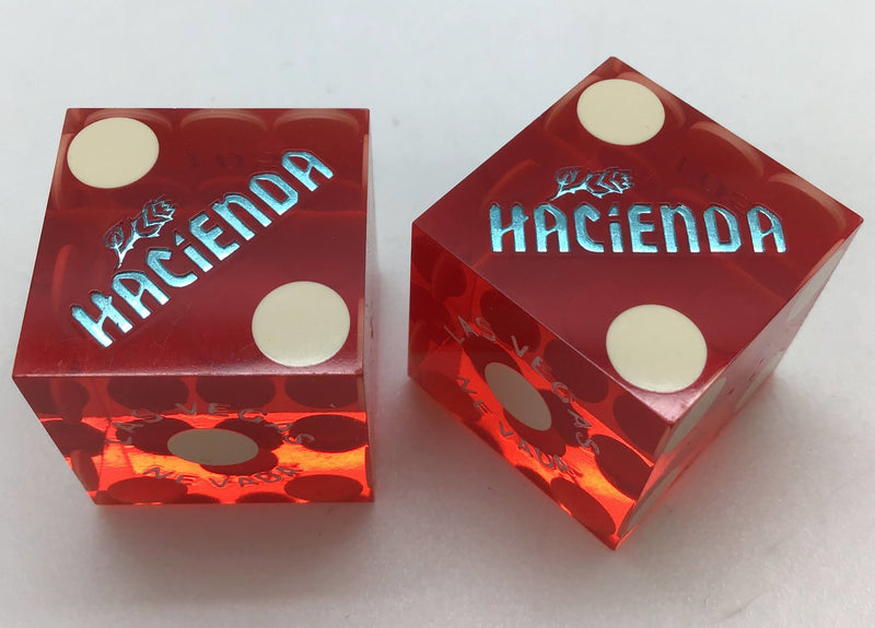 Hacienda Las Vegas Casino Red Pair of Dice Matching Numbers